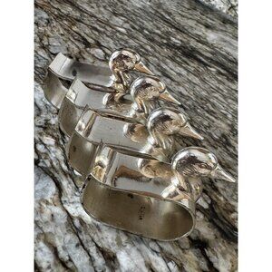 F.B. Rogers Silver Co Set of 4 Duck Silver-plated Napkin Rings Vintage Japan